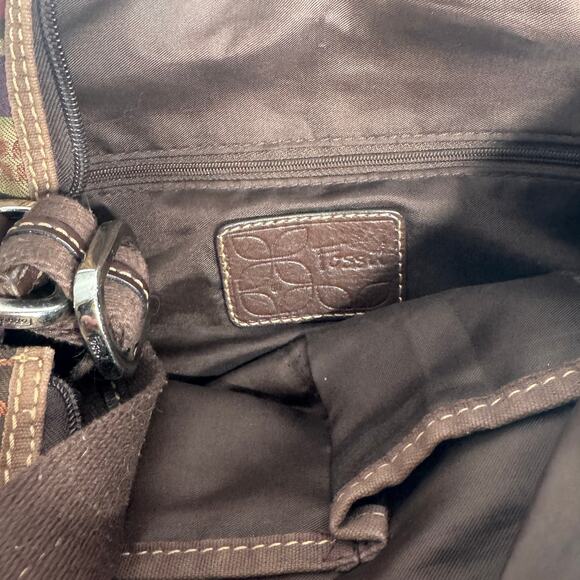 Fossil Multicolor Striped Crossbody Bag Adjustable Strap Boho - Picture 2 of 6